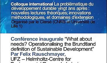 What about needs? Operationalising the Brundtland definition of Sustainable Development (version française)