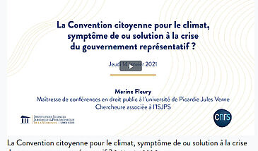 La Convention citoyenne pour le climat, symptôme de ou solution à la crise du gouvernement représentatif ?